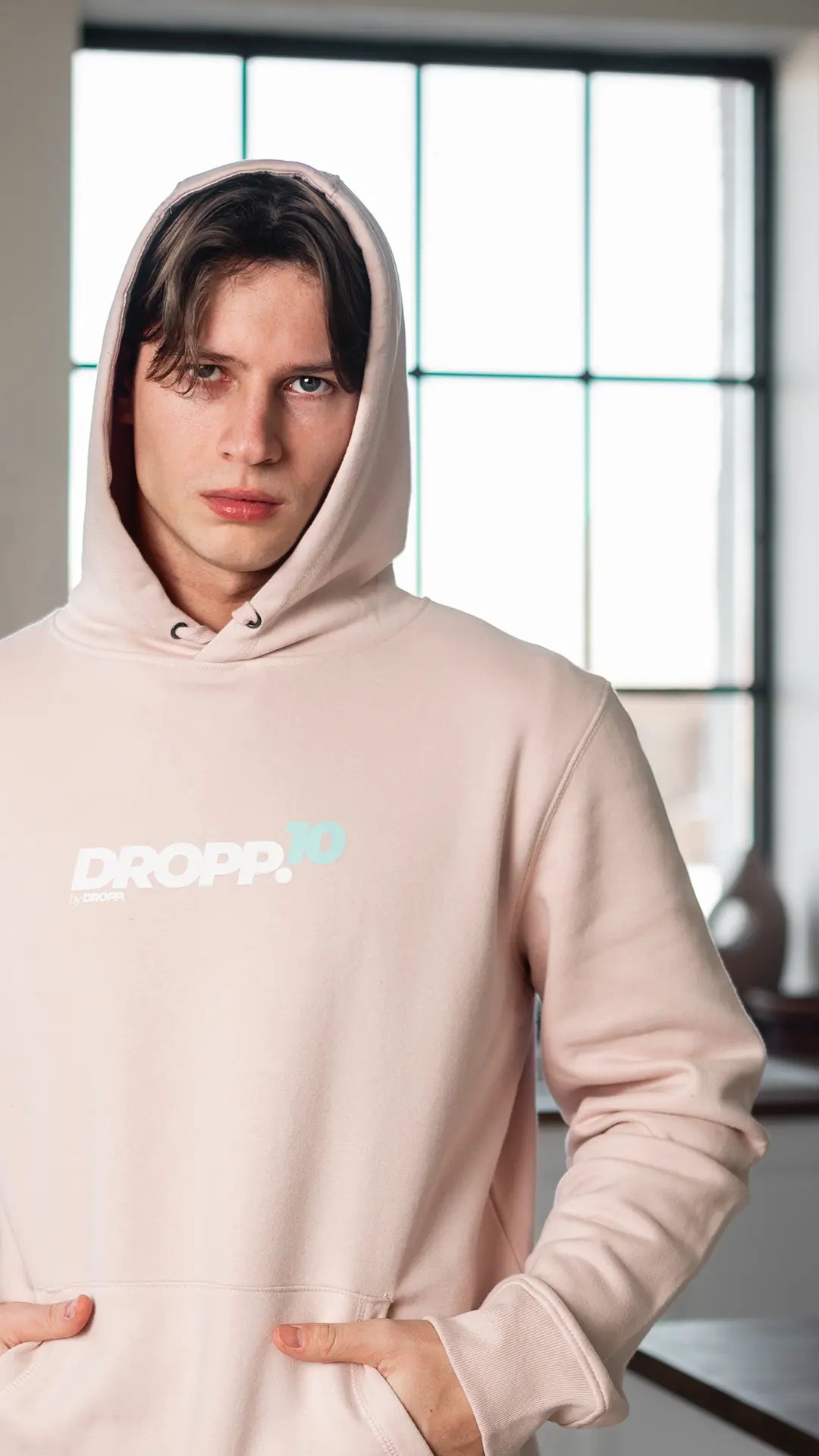 DROPP.10 by DROPP. TIFFANY UNISZEX KAPUCNIS PULÓVER (RÓZSASZÍN)